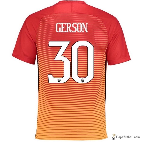 Camiseta As Roma Replica Tercera Ropa Gerson 2016/17 Naranja